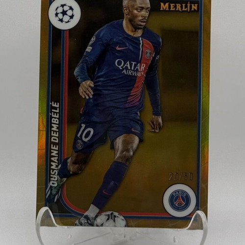 2024 Merlin UEFA Club Competitions Gold Refractor Card Ousmane Dembele PSG like new