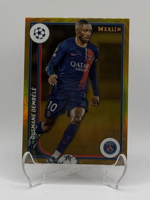 2024 Merlin UEFA Club Competitions Gold Refractor Card Ousmane Dembele PSG like new