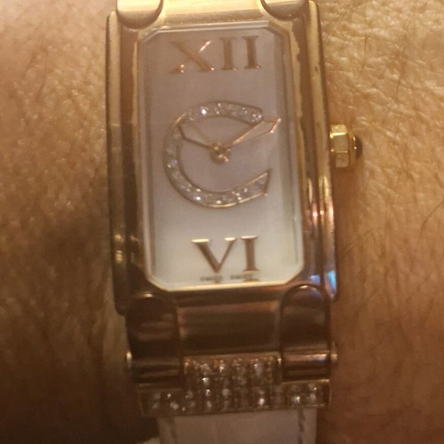 Cerruti Rimini ladies watch like new with leather strap and Swarovski