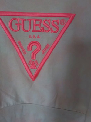 Crop sweatshirt Guess like new, white and pink, size S