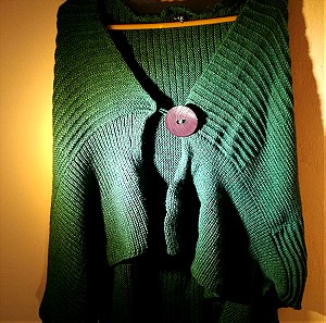 Πλεκτή ζακέτα 𝐕𝐞𝐫𝐚 - Κυπαρισσί (Knitted cardigan by Vera, deep green)