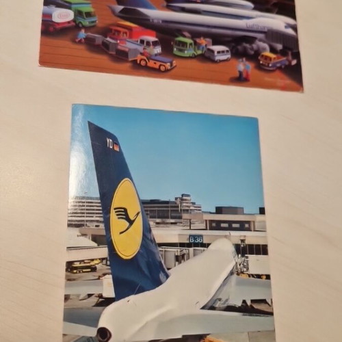 Lufthansa vintage συλλεκτικές κάρτες ποστάλ σετ 2 τμχ., σαν καινούργιο