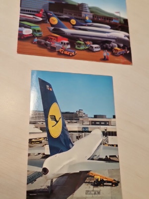 Lufthansa vintage συλλεκτικές κάρτες ποστάλ σετ 2 τμχ., σαν καινούργιο
