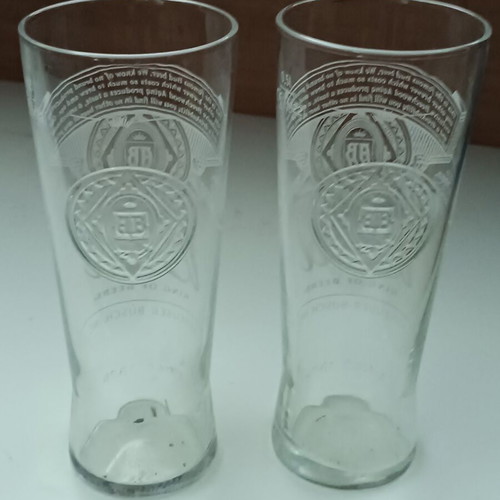 Bud Beer Glasses 0.5l Pack of 2 New