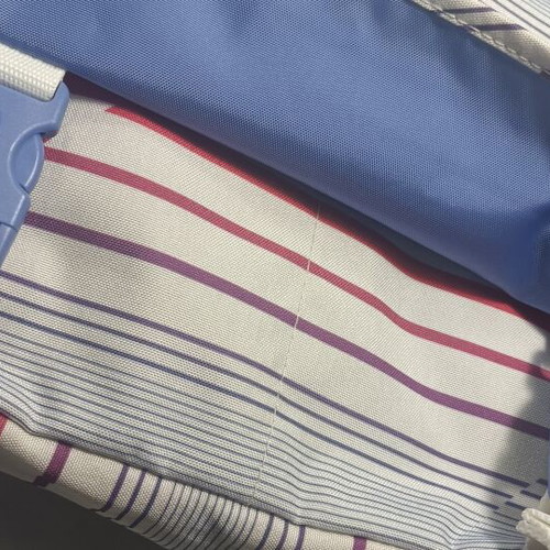 Eastpak shoulder bag new, white and purple striped design
