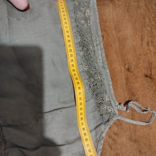 Linen khaki long dress S/M like new