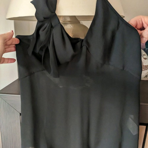 Sisley top like new, black, backless and semi-transparent