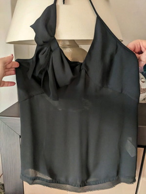 Sisley top like new, black, backless and semi-transparent