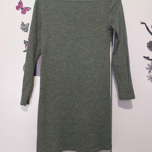 Elastic khaki blouse dress, size S