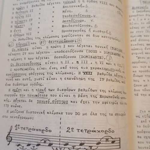 Music Education books used, classic Greek theory and exercises