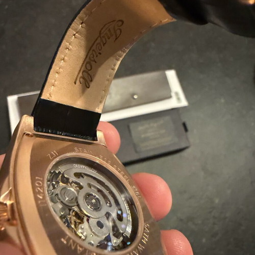 Ingersoll Tonneau Automatic Skeleton 43mm brand new, gold