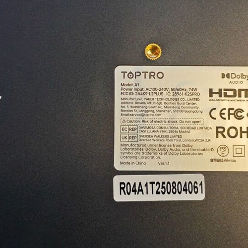 Toptro A1 Smart Projector 4K WiFi 6 New with Netflix