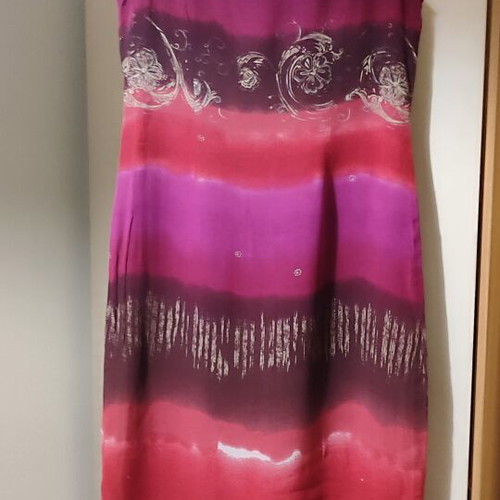 Sisan Couture maxi dress like new, size 2, deep burgundy and fuchsia
