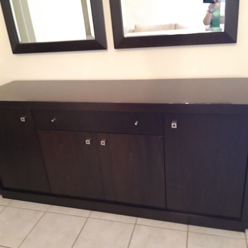 Wenge wood buffet with 2 mirrors like new