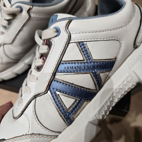 Armani Exchange white sports shoes like new, size 37.5-38