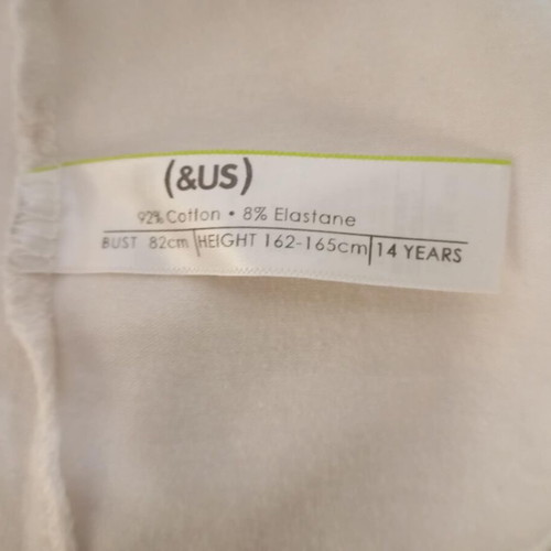 White long-sleeve shirt for girl 14 years old, like new, slim fit