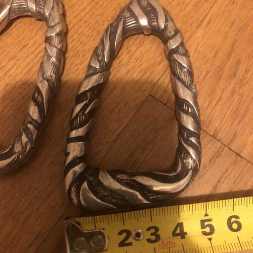 Roberto Cavalli vintage metal bag rings, silver effect, 2 pcs