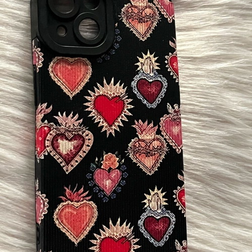 Phone case like new with Sacred Hearts pattern for iPhone 13 and 14