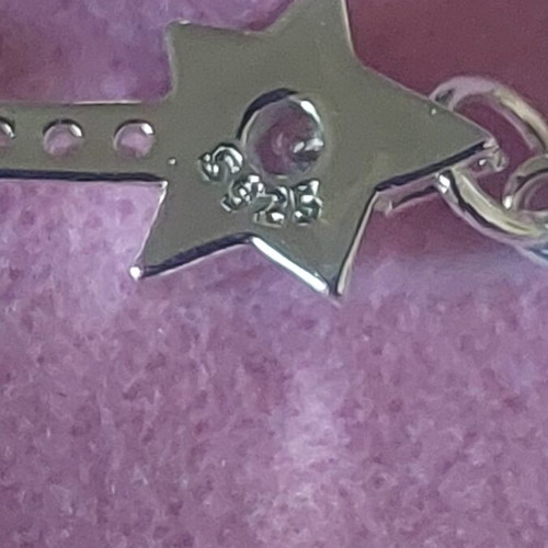 A.L.E. silver bracelet with star design and white zirconia, size 18-21
