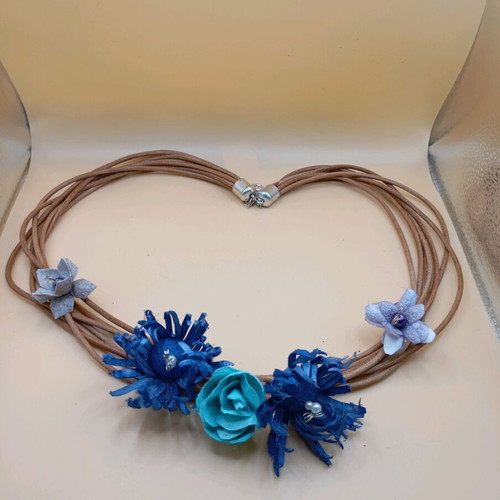 Handmade necklace from dyed silk cocoons made to order
