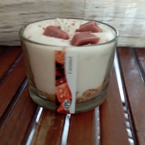 Candle Large Jar Dessert Caramel 220g net ø10x8cm new