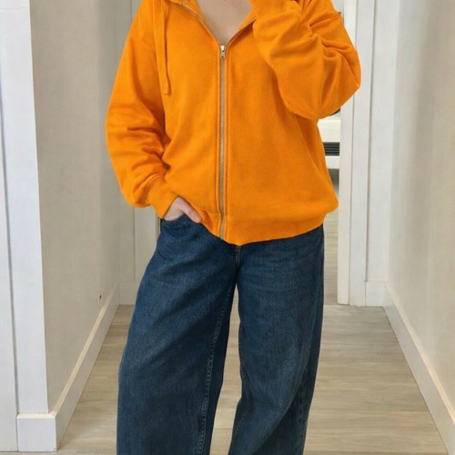 Na-Kd hoodie jacket new, orange, size XL