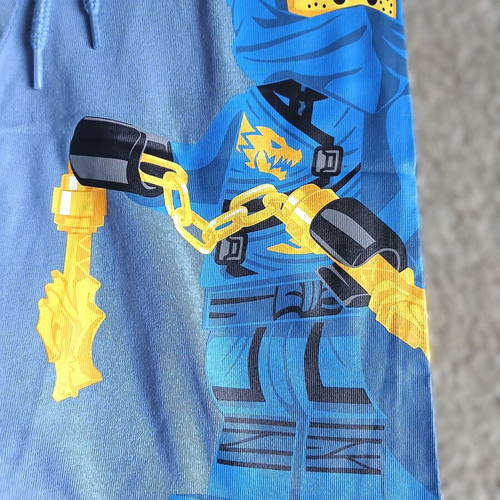 Lego boys' shorts new, blue with ninja print, size 122 cm