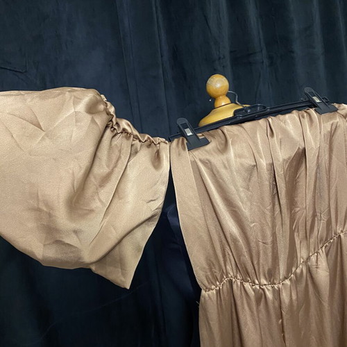 Women's satin jumpsuit bronze gold color size M like new