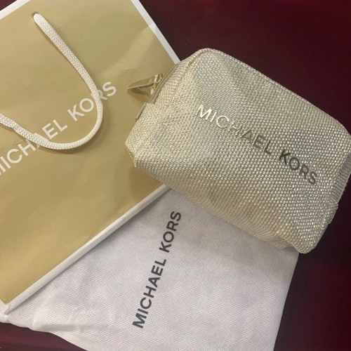 Michael Kors gold fabric handbag new, hand-held