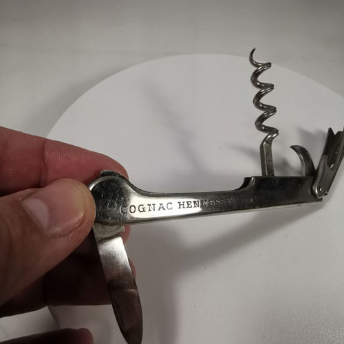Hennessy Cognac vintage corkscrew bottle opener used