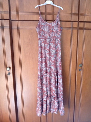 Pink Woman airy printed dress size M like new, multicolor