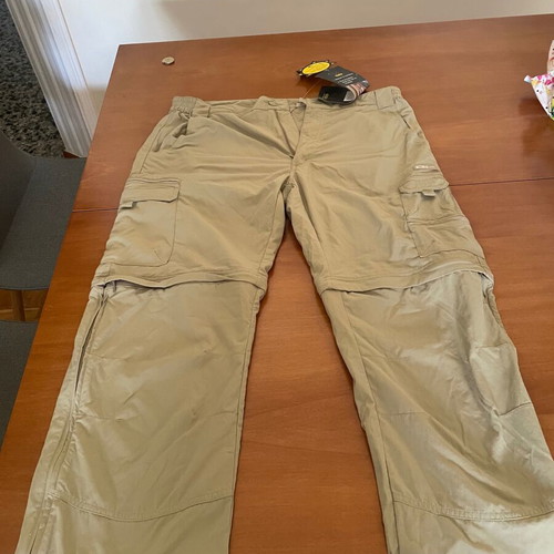 5C cargo pants XL convertible to shorts, beige, new