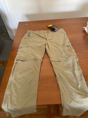 5C cargo pants XL convertible to shorts, beige, new