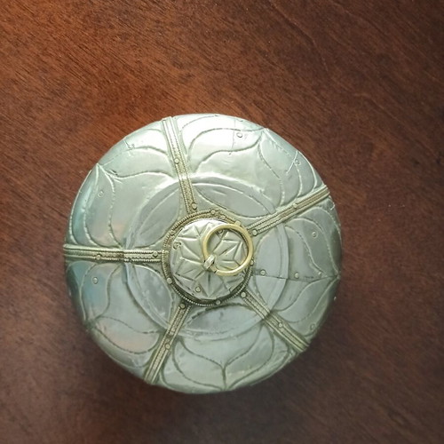 Alpaca (Arzanto) container, handcrafted vintage decorative piece
