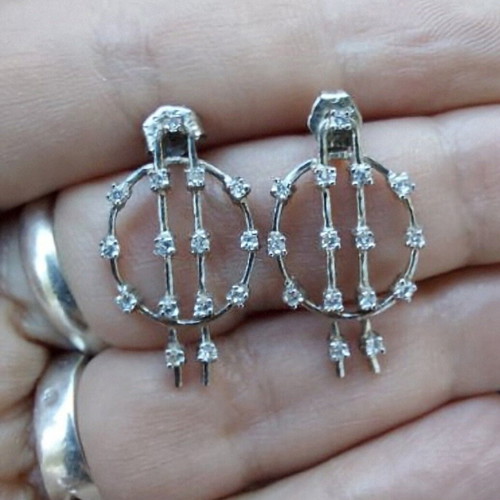 Silver earrings 925 with cubic zirconia like new