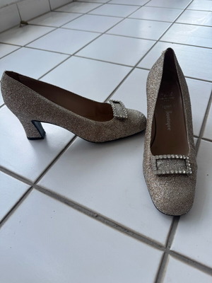 Cignetti boutique vintage shoes used, size 37, beige silver