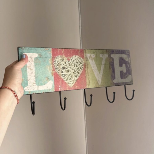 Wooden wall hanger like new, multicolor