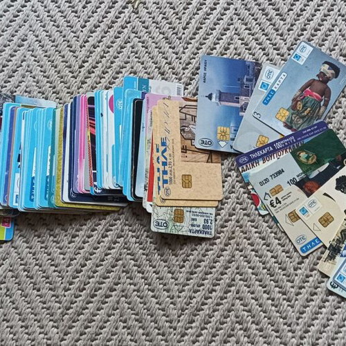 Greek phone cards used, pack of over 80