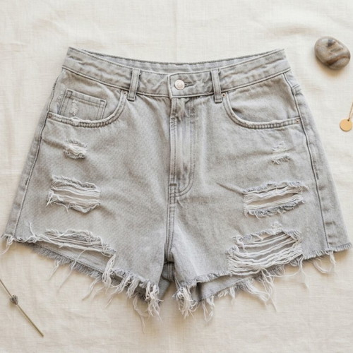 Zara gray distressed denim shorts like new, size M