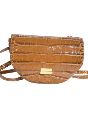 Wandler Anna Belt Bag like new, toffee brown croc-embossed leather crossbody