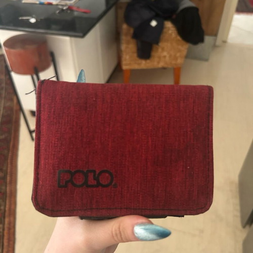 Polo wallet like new, black and red