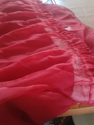 Κουρτίνες έτοιμες ραμμένες κόκκινες διαφανείς σαν καινούργιες, σετ 2