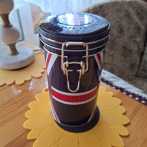 Metal biscuit tin with triple chocolate chunks, new, England