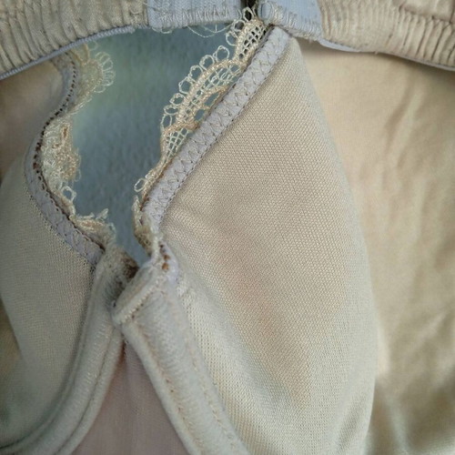 Women's bra used, beige gold with embroidery, size 80C