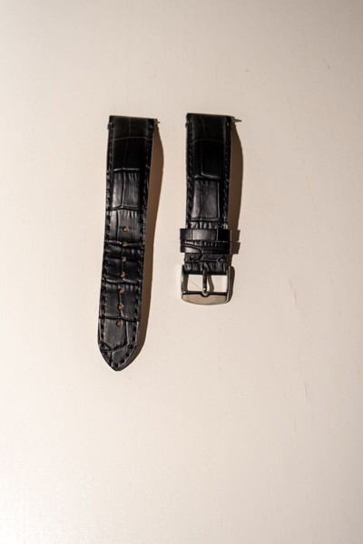 Δερμάτινο λουράκι ρολογιού Fromanteel τύπου Croco Retro Black Strap