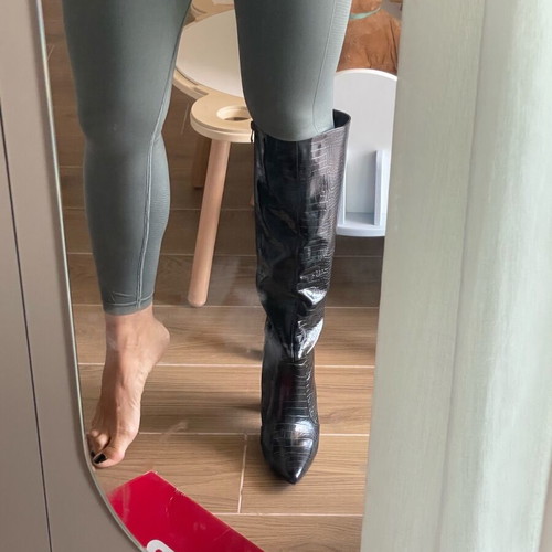 Just Me vegan leather boots new, size 41, shiny finish