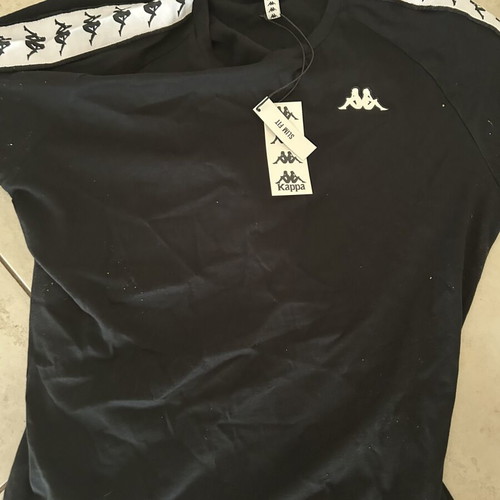 Kappa T-shirt, black and white, size L