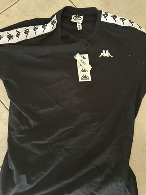 Kappa T-shirt, black and white, size L