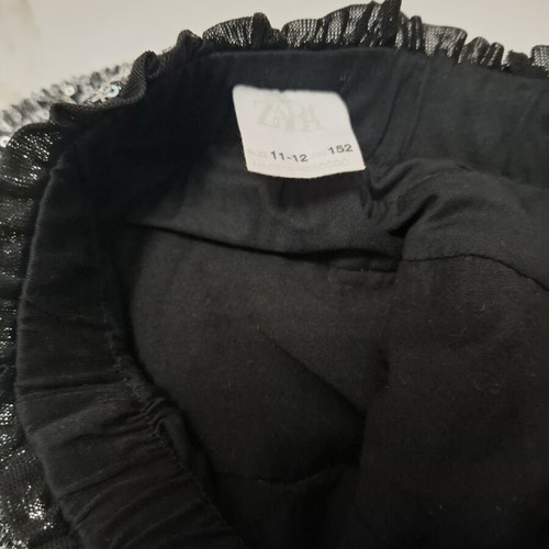 Zara skirt with sequins silver and black size 11-12 years like new
