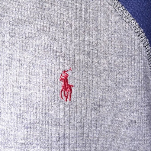 Polo Ralph Lauren pique shirt with hood like new, gray and blue